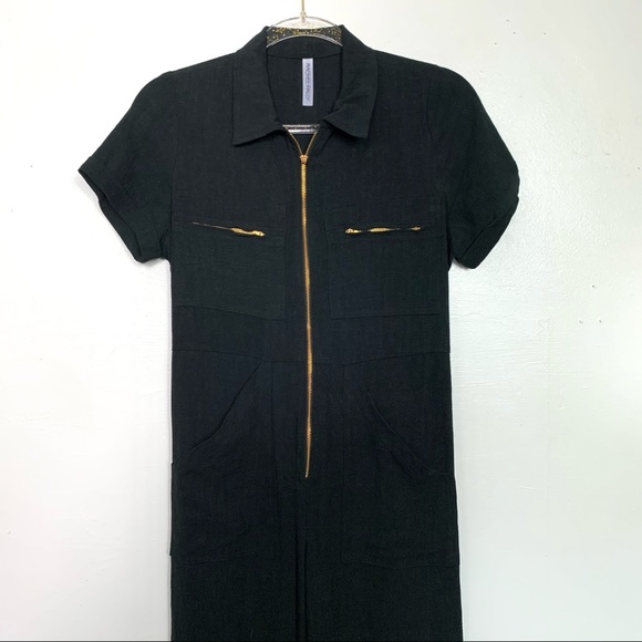 NWOT RACHEL PALLY Rocco Jumpsuit Black Linen - Picture 4 of 6